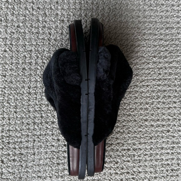 Labucq Shearling Mules/Sandals 38 Euro black - Picture 4 of 6